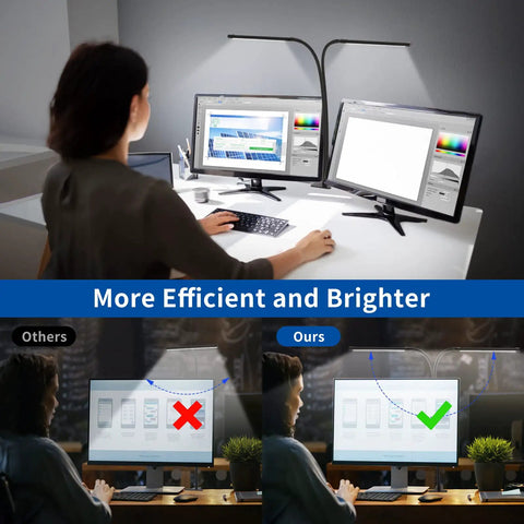 2 LED Tube Desk Lamp With Clamp And Flexible Gooseneck Energy Saving Eye Care Reading Light For Home Office Clip On Desk Light For Nightstand Or Dorm Bed Room Cozy Soft Bright Illumination