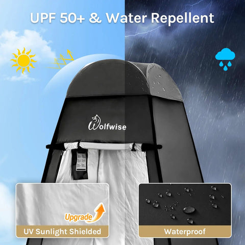 Easy Pop Up Shower Tent With Floor Portable Instant Changing Booth Privacy Bathroom for beach and camping with waterproof fabric