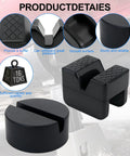 Aoheke rubber jack stand pads adapters, 2 types, black, 4-pack with 4-ton capacity