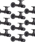 Industrial Pipe Shelf Brackets 6.7 Inch 10 Pack, L Shaped Iron Shelving Brackets For 6 To 12 Inch Wood Floating Shelves