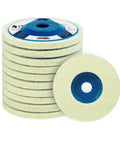 SALI 10-pack 4.5-inch wool felt polishing wheel discs with blue hubs for angle grinder; for metal, marble, stone