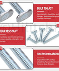 Detailed view of 40 Piece Tee Bolt Set In 5 Sizes 1/4-20 T Bolts, highlighting corrosion resistance and precision machining.
