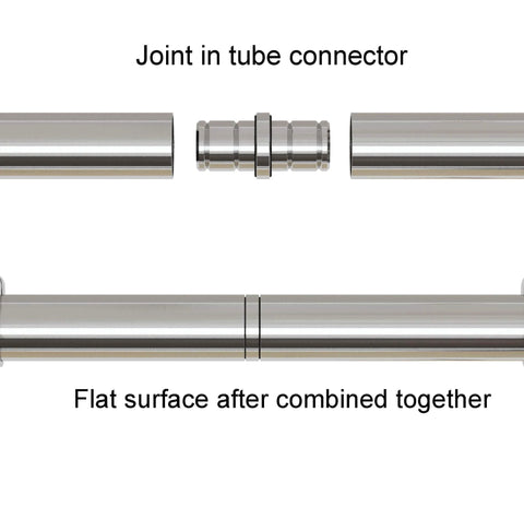 Heavy Duty Stainless Steel Glass Sliding Barn Door Hardware Kit For 8 Foot Doors With Brushed Finish joint in tube connector