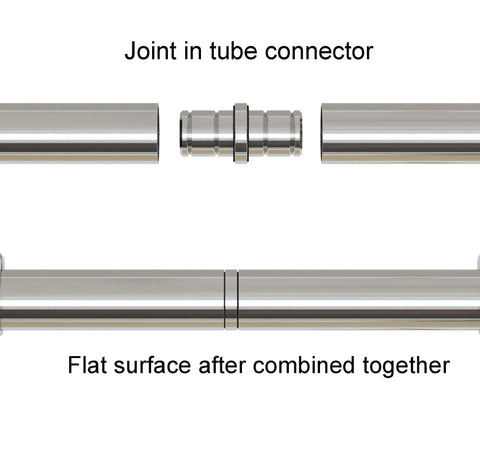 8 Ft Soft Close Sliding Hardware Kit In Brushed Stainless Steel Top Mount Barn Door Style Track System Hardware Only connector detail