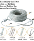 Outdoor Waterproof Rope Lights Daylight White 50Ft Cuttable And Connectable LED Tube with power cord and clear PVC tube
