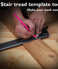 Dead On Adjustable Stair Tread Template Tool Hella Durable Aluminum Stair Scribe marking wood for precise riser measurements.