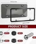 Clear License Plate Covers And Frames With Screws Caps And Washers For Standard US Plates Rust Proof Auto Plate Holder