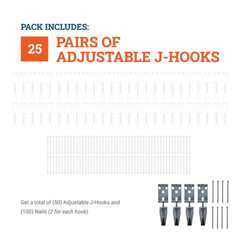 Heavy Duty Picture Hanging J-Hooks For Mirrors, Art And Frames Built Tough Adjustable Leveling System Hangers 100 Lb Capacity