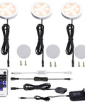 Dimmable Under Cabinet LED Puck Lights Kit With RF Remote For Your Home Kitchen Counter Lighting 3 Lamps Low Profile