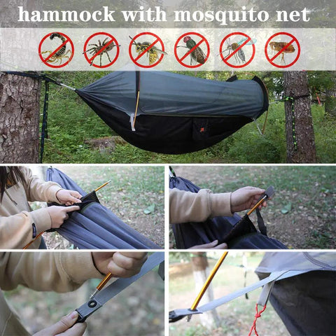 Ultra Lightweight Camping Hammock With Mosquito Net And Rainfly A Backpacker Ready Portable Sleeping Hammock Tent For Trail Trips And Outdoor Adventures Orange setup instructions