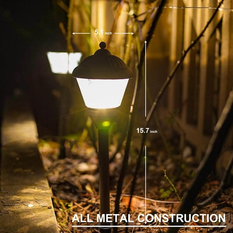 Pathway Lights 8 Pack Outdoor Low Voltage Landscape Kit With 1.5W LEDs 100 Lumen Warm White 3000K Bronze Metal Finish 12V