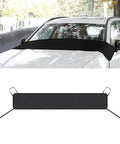 Heavy Duty Windshield Cover For Tesla Cybertruck 2024 Plus All Season Sun Shade and Debris Guard shown on a parked vehicle.