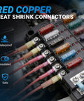 1622 Piece Heat Shrink Wire Connector Kit with T Tap No Splice Joints in use with waterproof and insulated features