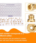 Holley Jet Assortment Kit For Carburetors, 72-Piece Jet Set With Sizes #64 To #99, packed in labeled plastic case with brass jets