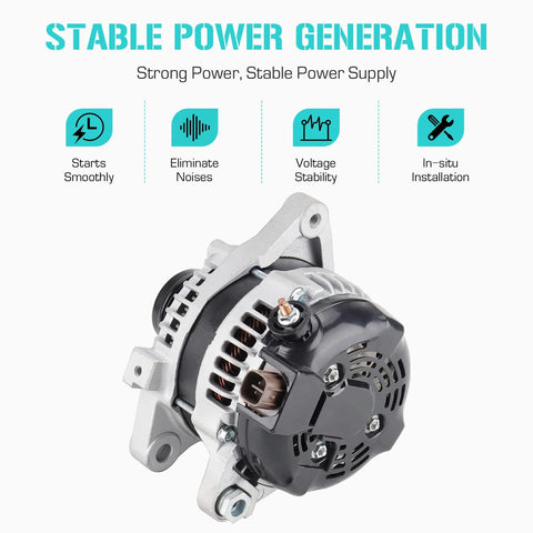 110 Amp Replacement Alternator For 1.8L Corolla 2009-2013 And Scion xD 2008-2014 With 55mm Pulley Replaces 104210-2800 And 104210-2801