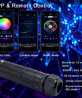 Mini 6W RGBW Fiber Optic Starlight Headliner Kit For Car And Home Ceiling Decor With 450 Strands On 13.1 Feet 18 LED Pure White Meteor Shooting Star Sound Activated Remote App Control featuring app interface