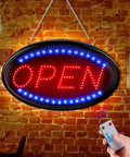 Led Open Sign 23 By 14 Inch With Remote Control Ultra Bright Customer Magnet Electric Display Light Two Modes Flashing
