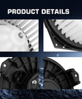 Close-up views of No Sweat 2 Pin Hvac Heater Blower Motor Assembly showcasing details and plug design for easy installation.