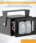 3 Gang Aluminum Rocker And Toggle Switch Box For Panels with switch illustrations, rugged metal frame for vehicles