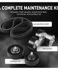 Top Grade Drive Belt Pulley Tensioner Kit For N55 Engine With Bolt Perfect Fit For BMW E90 E91 E92 E93 335i And Xdrive35i Models includes serpentine belt, tensioner, and pulleys kit.