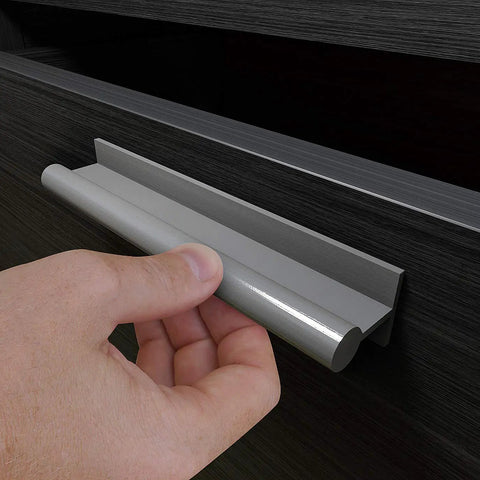 Peel And Stick Finger Pull Handles For Kitchen Drawers Zero Drill Installation Hassle Free Screwless Cabinet Knobs shown on drawer.