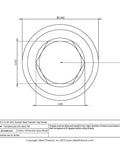 Top view diagram of a 3/8-16 X 2-3/4 UNC Socket Head Titanium Cap Screw dimensions and specifications.