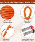 Solar To DC 8mm Charge Extension Cable 10 Ft 12AWG Plus 14AWG Copper Core features and details