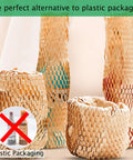 Eco Friendly Honeycomb Packing Paper Wrap 15 Inch By 131 Foot Roll With 20 Fragile Stickers Natural Kraft Brown Biodegradable