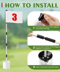 Installing Six Foot Golf Flag Stick Set With Three Complete Flag Cup Kits And Numbered Nylon Flags for chipping practice.