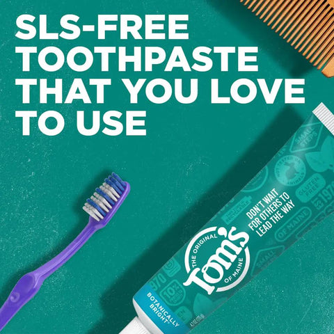 Botanically Bright Minty Fresh Peppermint Toothpaste That Is Fluoride Free And SLS Free Whitening In A Four Point Seven Ounce Tube Natural Formula For Gentle Cleaning Fresh Breath And Subtle Daily Brightening