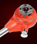 12R Manual Exposed Ratchet Pipe Threader Set With 6 NPT Die Heads From Half Inch To Two Inch Pipe Portable Tool Kit