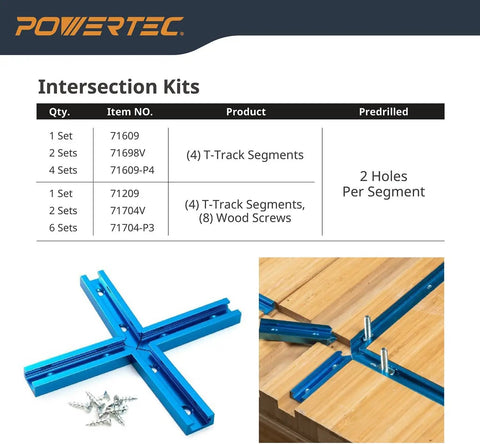 3 Inch T Track Intersection Kit With Predrilled Mounting Holes Four Sets Of Universal T Track Accessories for woodworking jigs