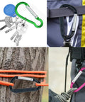 20 Pack Carabiner Clips With Keychains And D Ring Hooks Multi Size Set used for keys, backpacks, tree ropes, and outdoor gear