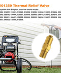 Close-up brass thermal relief valve for gas-powered pressure washer, 1/4 in NPT