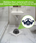 Stainless Steel Shower Drain Cover With Ultra Soft Silicone Grip Nabs Every Stray Hair And Kills Drain Clogs Dead Keeping Your Bathroom Totally Hassle Free Super Non Slip Secure Fit For Rapid Water Flow Daily in a modern bathroom setting.