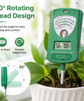 All In One 7 In 1 Soil Test Kit With Rotatable Head For Moisture Ph Fertility Light Intensity Soil Temperature And Air Humidity Digital Display Ideal For Garden Lawn Farm And Indoor Outdoor Plants, 90° angled