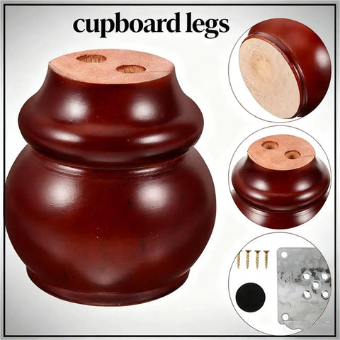 Four Pack Wooden Furniture Legs Replacement Set For Tables Sofas Cabinets Desks And Dressers Heavy Duty Feet Easy Install