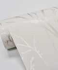 Treetops Peel And Stick Wallpaper In White And Off White, Removable Wall Covering For Easy DIY Decor, 20.5 In X 18 Ft roll