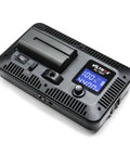 Back view of Bi-Color LED Video Light 3300K-5600K With Dimmable Brightness For DSLR And Camcorder, Portable Panel, LCD display