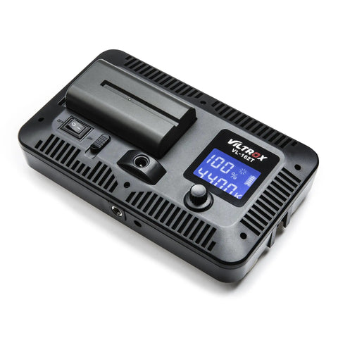 Back view of Bi-Color LED Video Light 3300K-5600K With Dimmable Brightness For DSLR And Camcorder, Portable Panel, LCD display