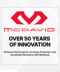 McDavid logo with text 'Over 50 Years of Innovation' promoting performance and protection.