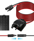 Solar Cable Entry Gland Kit With 10Ft 10AWG Extension Cable IP68 Waterproof Dual Roof Wire Housing Junction Box for RV Camper