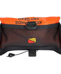 Front view of 75 lb self-storing lift bag with built-in sleeve, trapezoidal shape, pull cord visible for controlled ascent.