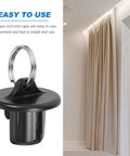 Premium 8pc Plastic End Caps for Roller Shades Bungee Kit Easy Install Cord Plugs Black Blinds Ties Hold Backs Replacement For Home Outdoor Use, black plastic end cap with ring on roller shade