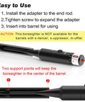 Red BoreSight Kit For Calibers From 0.17 To 12 Gauge Rifle And Handgun Red Dot Boresight With 12 Adapters Press Switch Light instructions