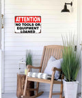 No Tools Needed Metal Sign Dope 8x12 Inch Wall Decor on porch wall with chair and plants