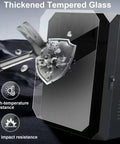 Close-up of Heavy Duty EV Charger Lock Box Outdoor Wall Mount Station Enclosure with Thickened Tempered Glass demonstrating impact resistance.