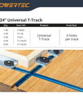 Intersections Kit for T Track Systems Dual T Track Intersections With Predrilled Mounting Holes installed on wooden surface