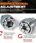 Adjustable Universal Socket Wrench With Three Eighths Inch Drive showing bidirectional adjustment for 10-19mm nuts.