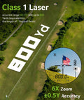 Go To Golf Rangefinder With Slope And Anti Shake Tech, 800 Yard Range, 6X Magnification, displaying laser range on course